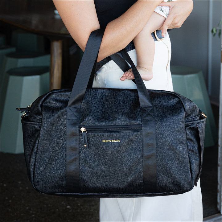 Pretty Brave Stella Baby Bag - Black Pebble