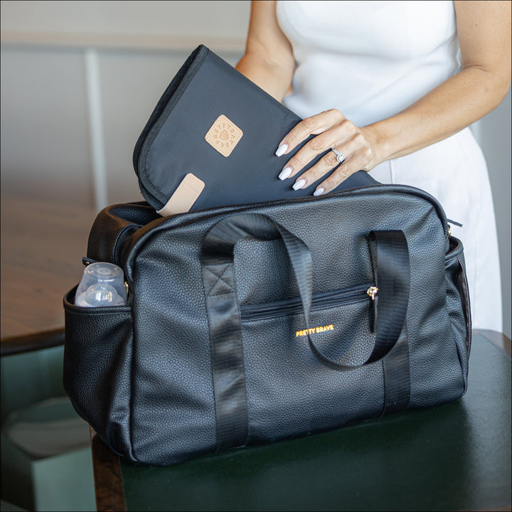 Pretty Brave Stella Baby Bag - Black Pebble