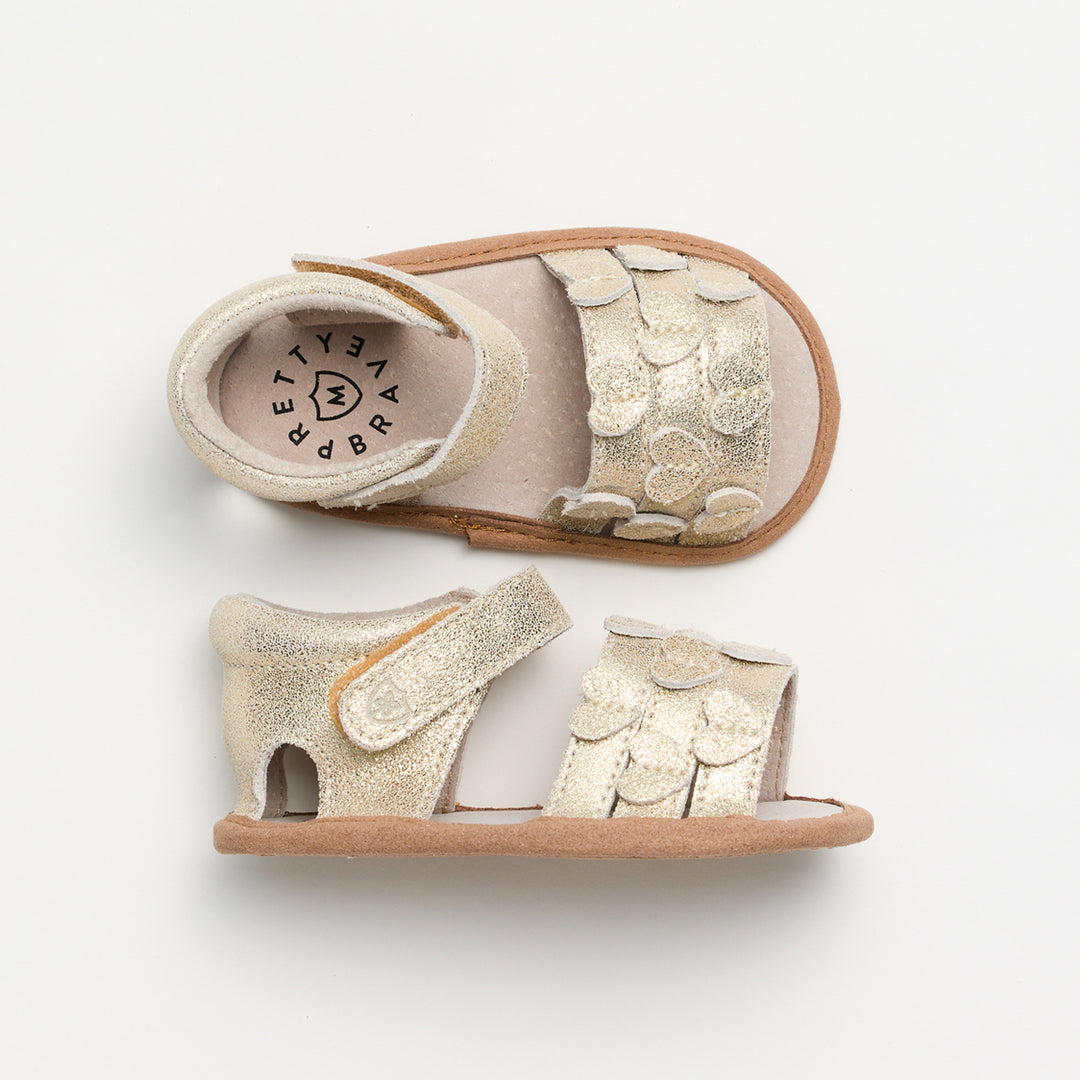 Pretty Brave Hearts Sandal Gold Sparkle