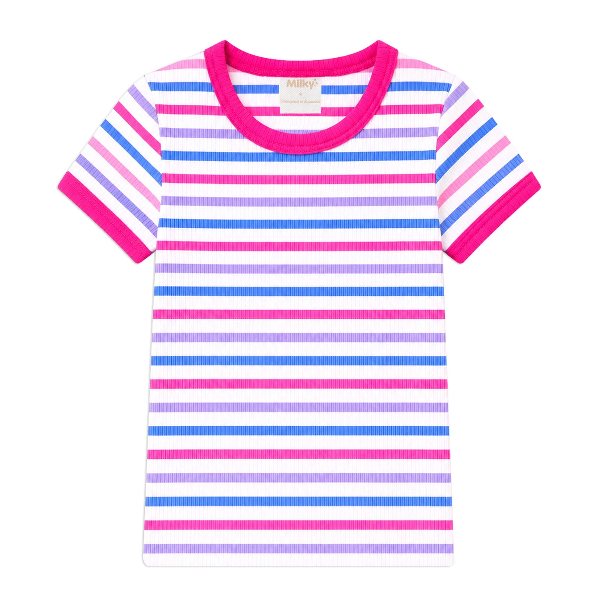 Pretty Pink Stripe Rib Tee