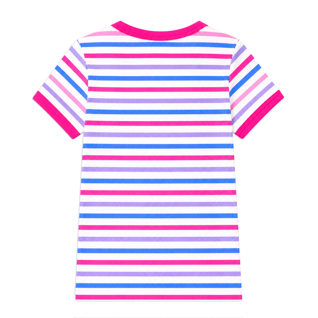 Pretty Pink Stripe Rib Tee
