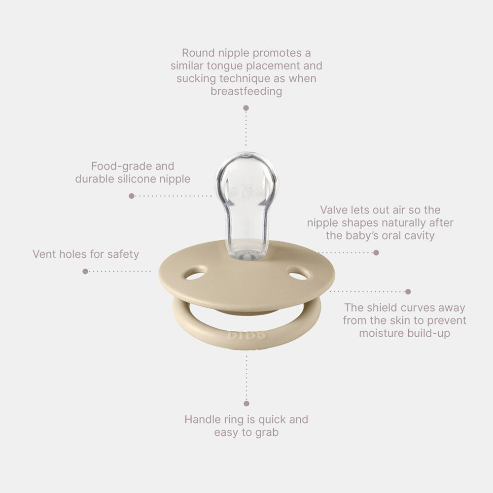 De Lux Silicone Pacifier 2 Pack - Ivory/Blush