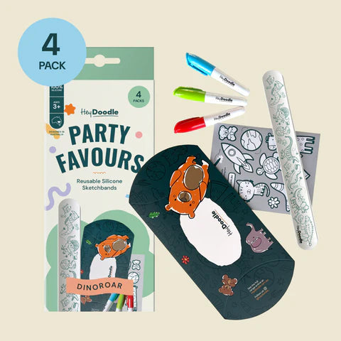 Hey Doodle Sketchband Party Favours (4 pack)- DinoRoar