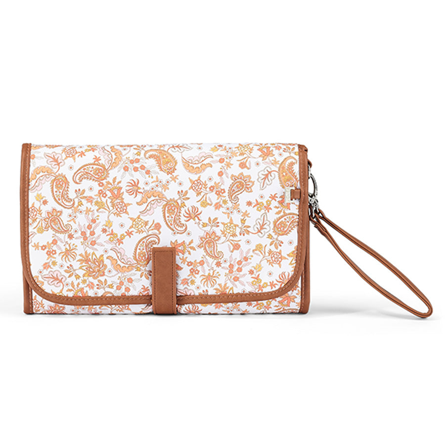 Change Clutch - Peach Paisley/Tan