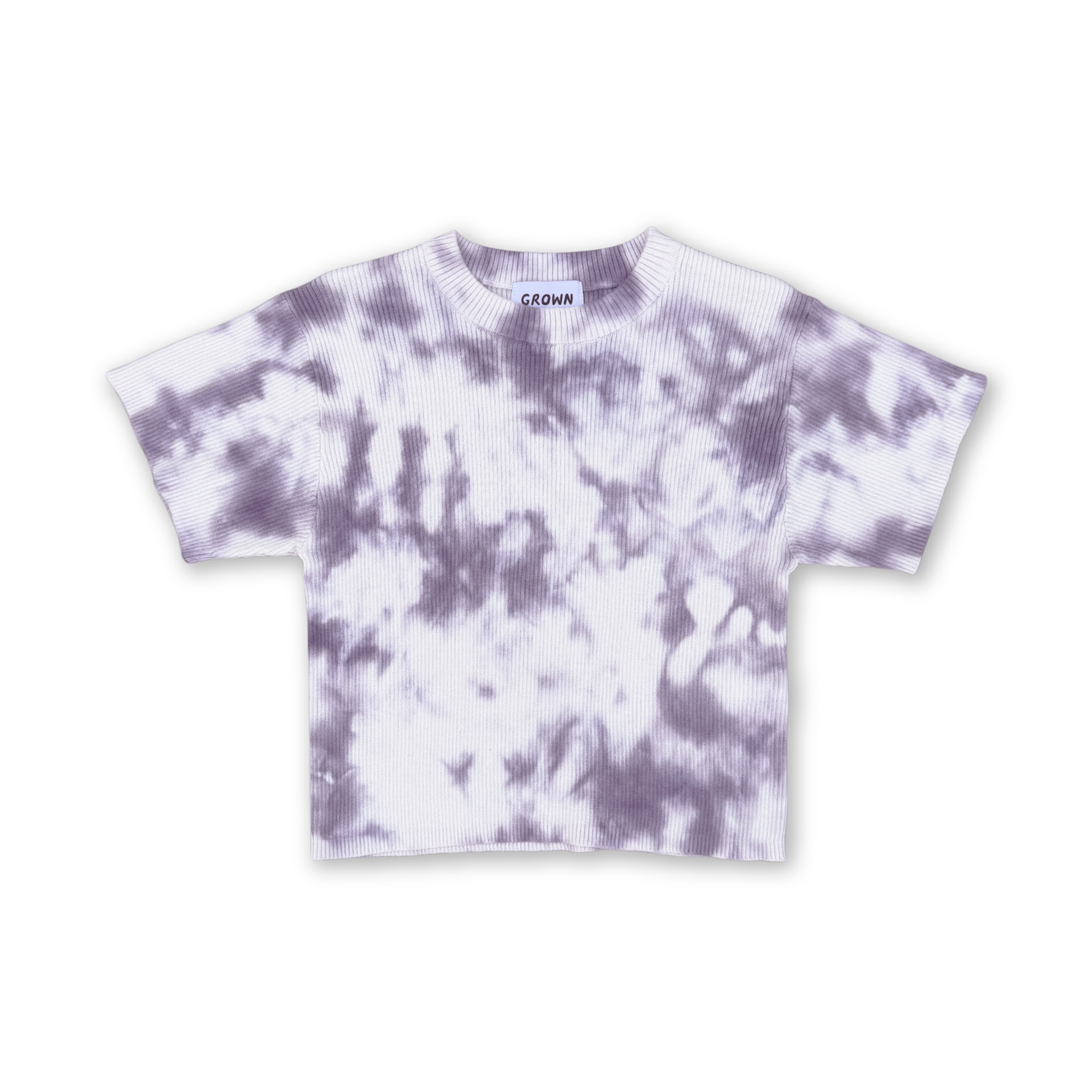 Organic Knitted Tie Dye Rib Tee - Grape