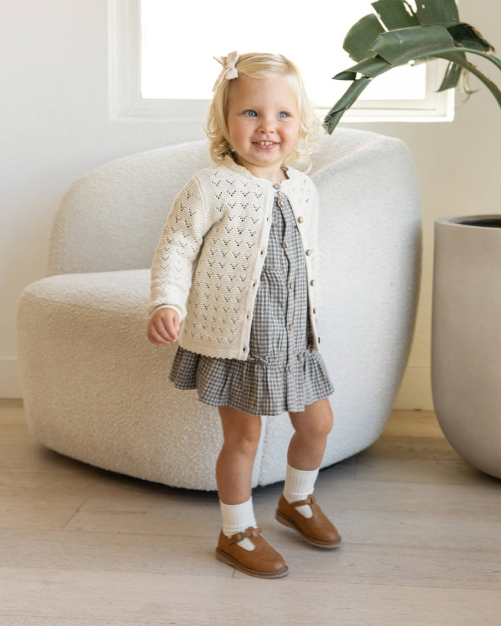 Quincy Mae Scalloped Cardigan - Natural