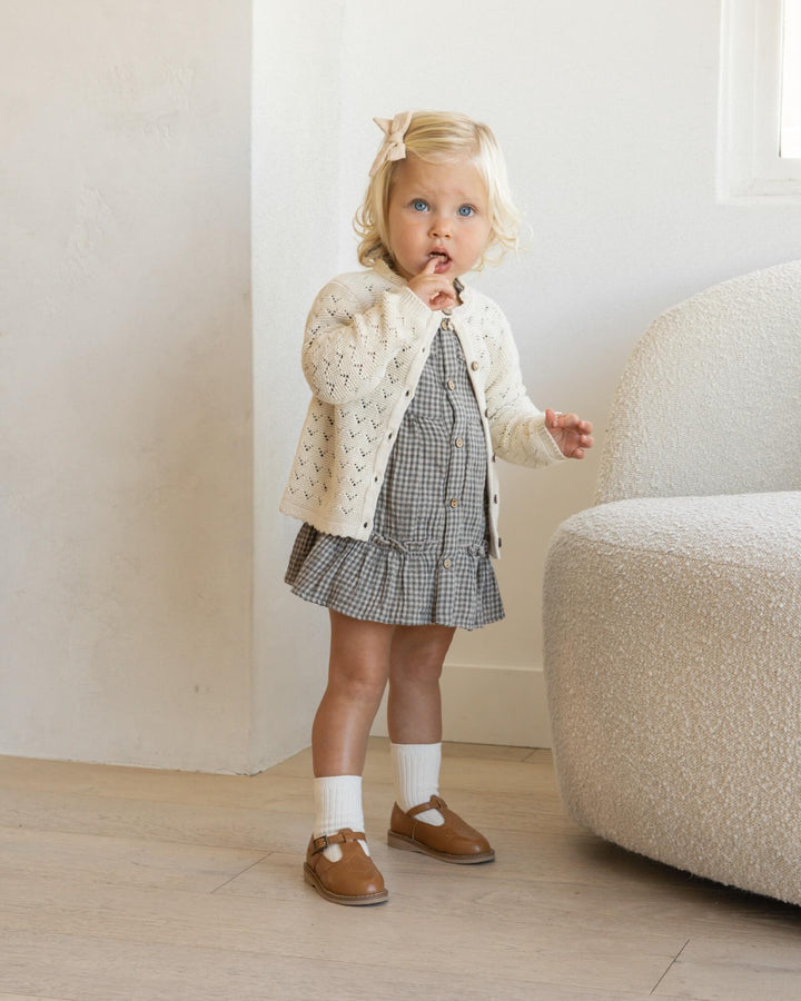 Quincy Mae Scalloped Cardigan - Natural