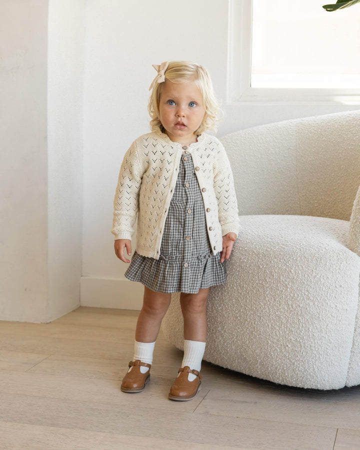 Quincy Mae Scalloped Cardigan - Natural