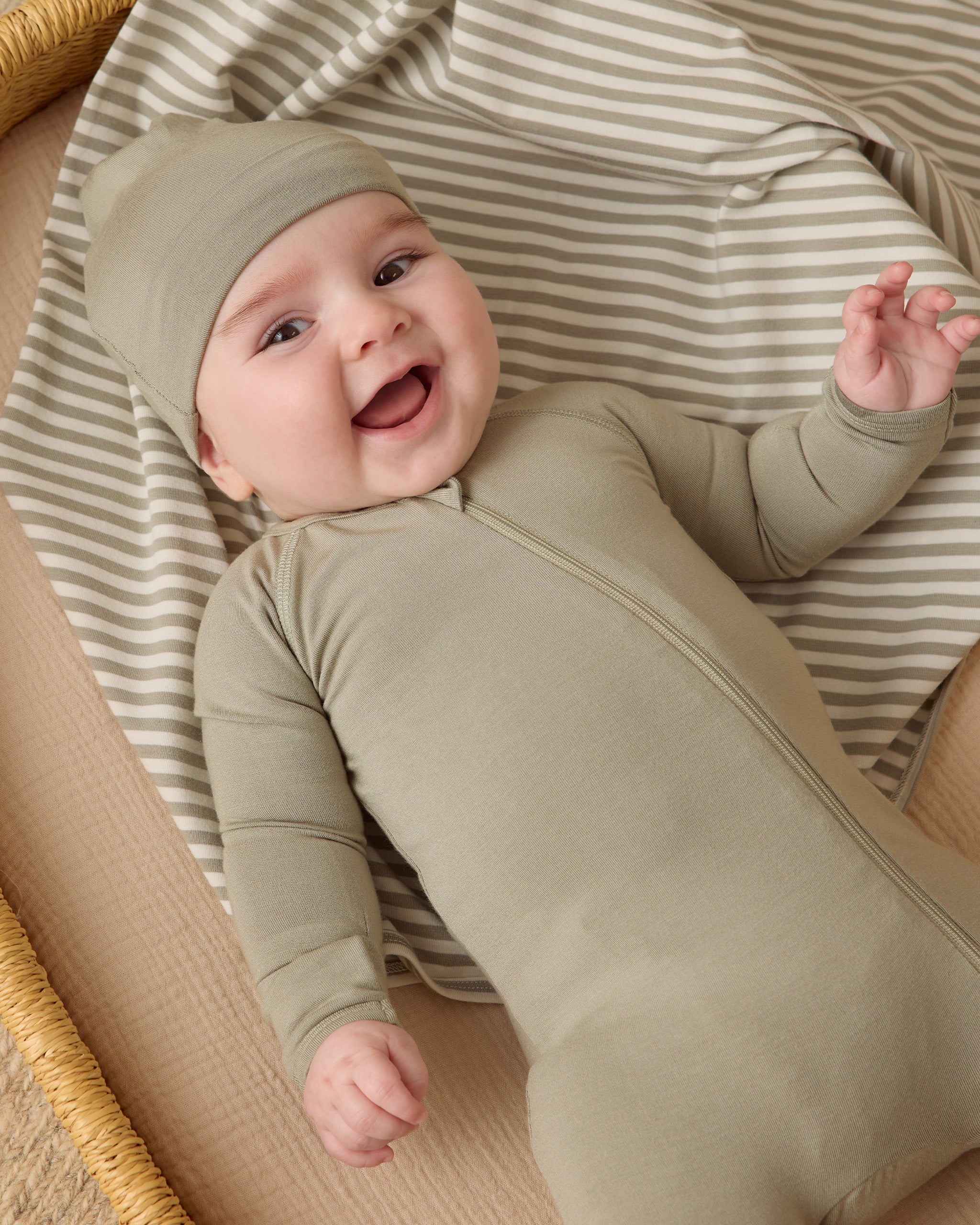 Quincy Mae Swaddle - Fern Stripe