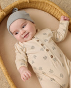 Knotted Baby Hat - Steel Blue