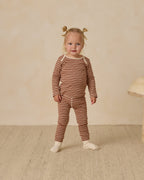 Ribbed Tee + Legging Set - Cedar Micro Stripe