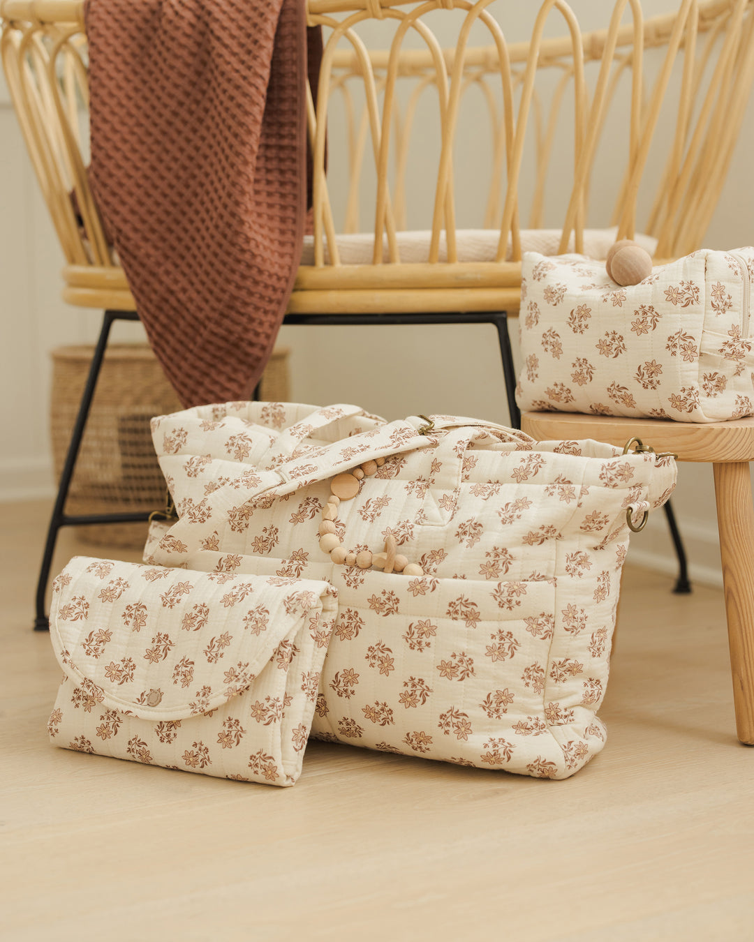 PRE-ORDER Quincy Mae Diaper Bag + Changing Pad Set || Daylily