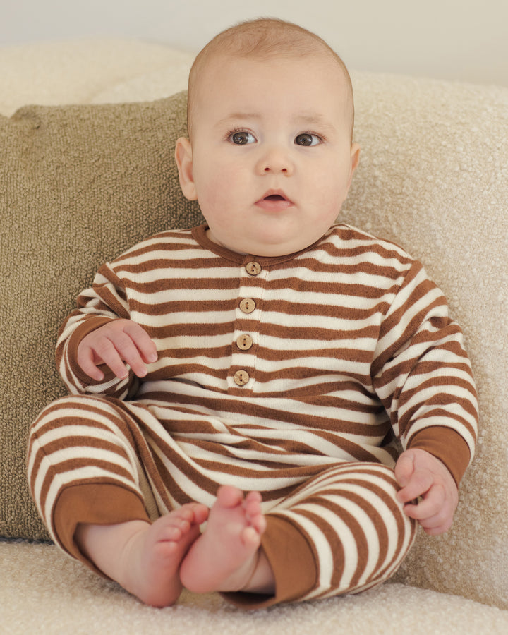 PRE-ORDER Quincy Mae Relaxed Jumpsuit || Cedar Stripe