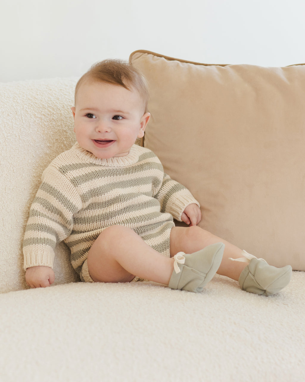 Quincy Mae Baby Booties - Fern