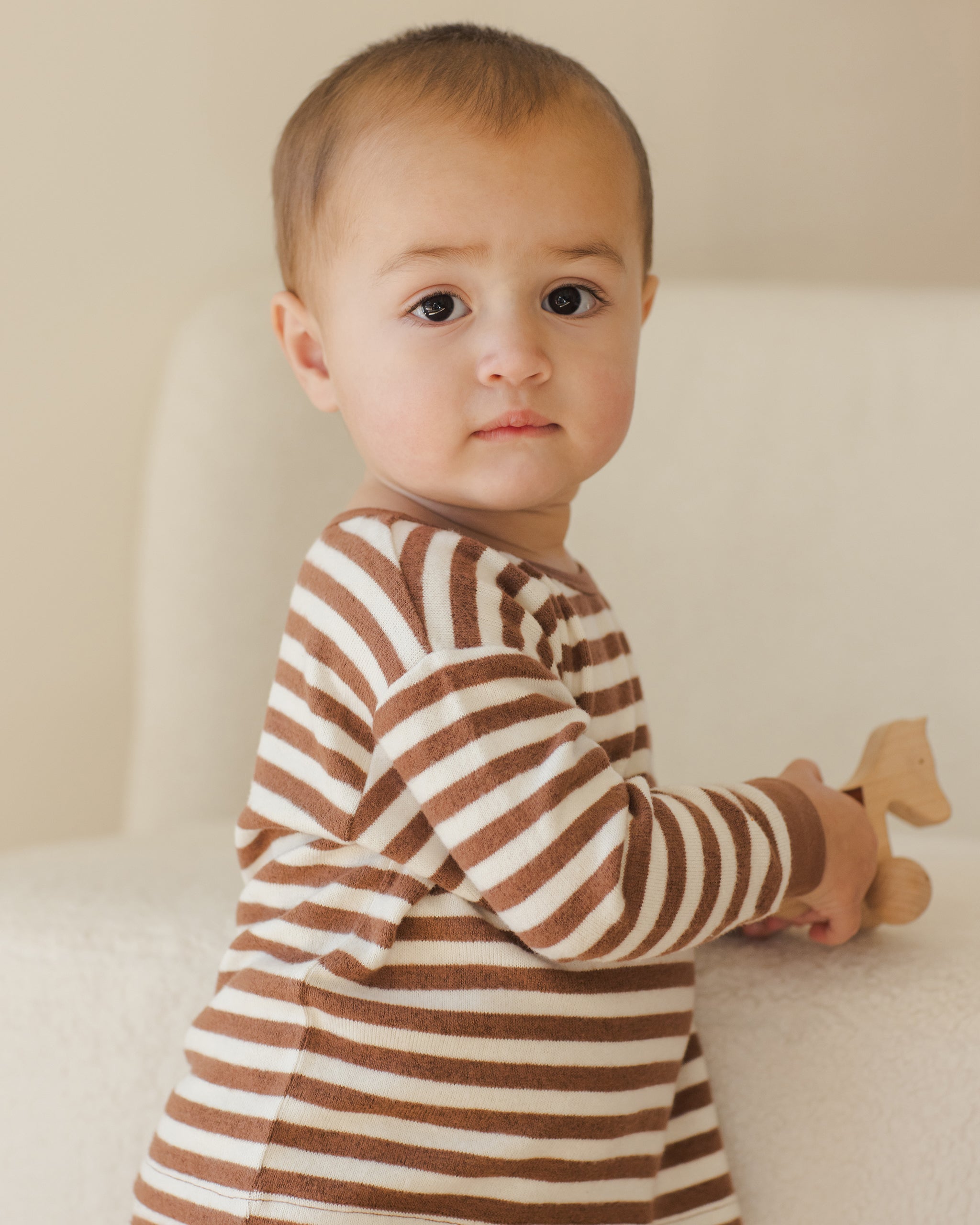 Quincy Mae Cozy Set - Cedar Stripe