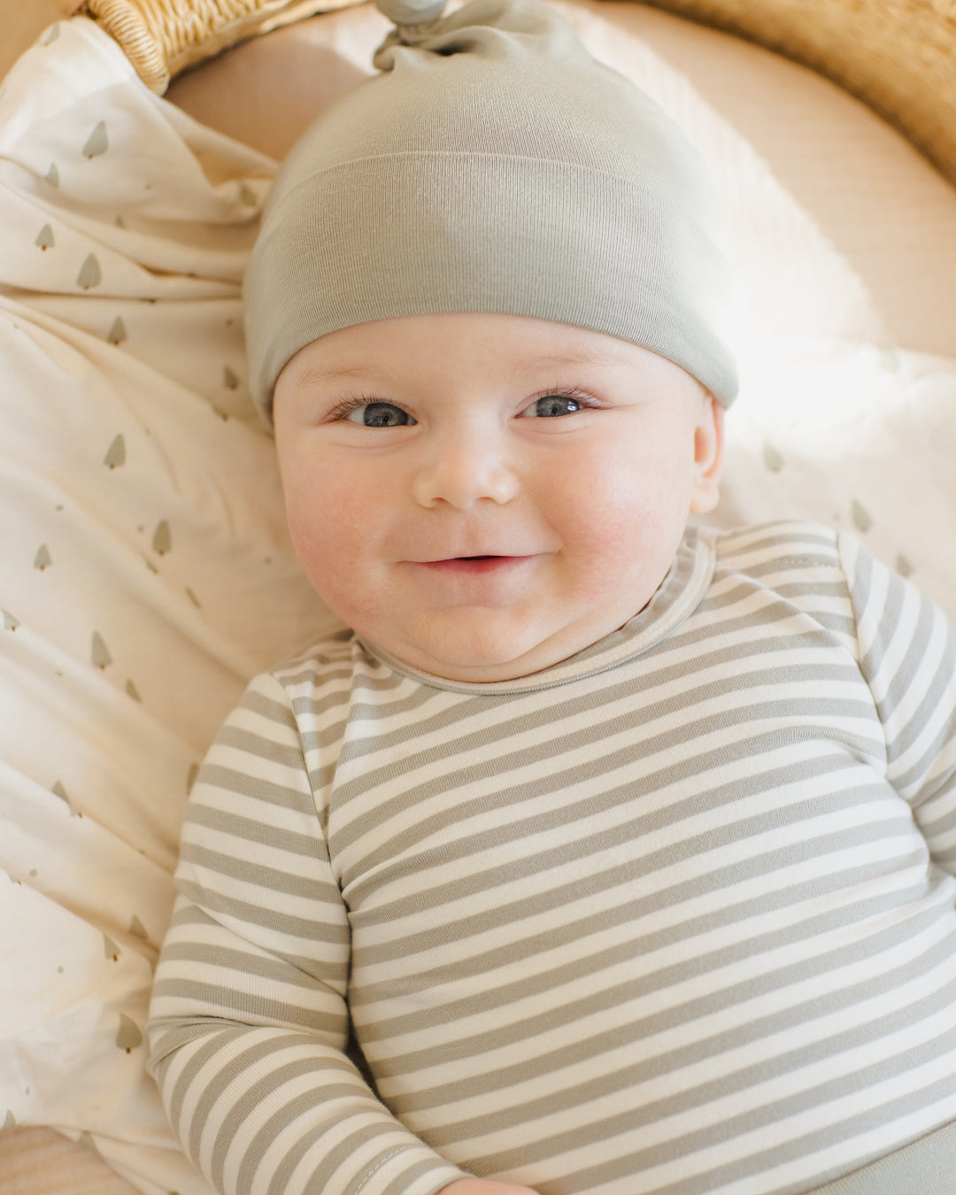 PRE-ORDER Quincy Mae Side Snap Bodysuit + Pant Set || Fern Stripe