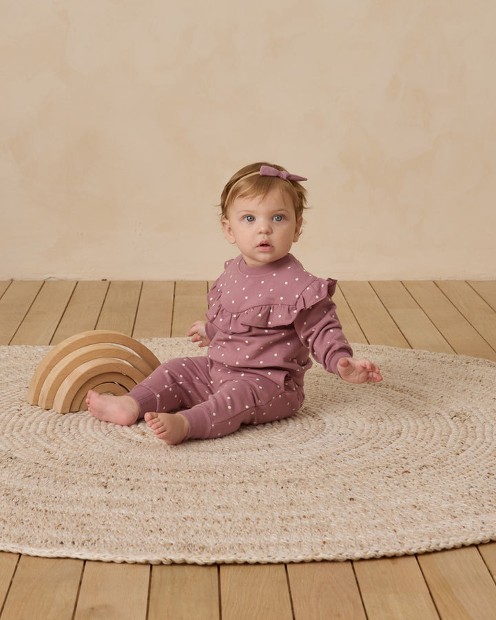 PRE-ORDER Quincy Mae Relaxed Fleece Sweatpant - Polka Dot