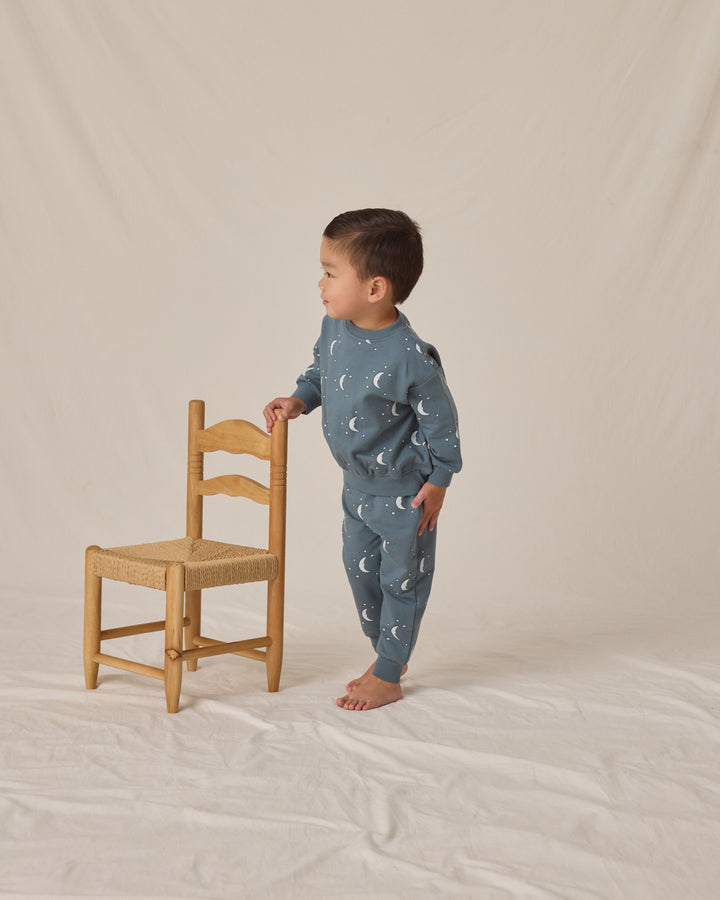 PRE-ORDER Quincy Mae Relaxed Fleece Sweatpant - Silver Moons