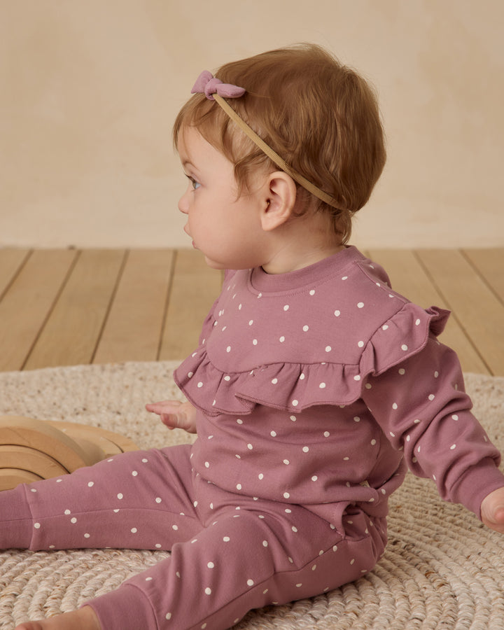 PRE-ORDER Quincy Mae Relaxed Fleece Sweatpant - Polka Dot