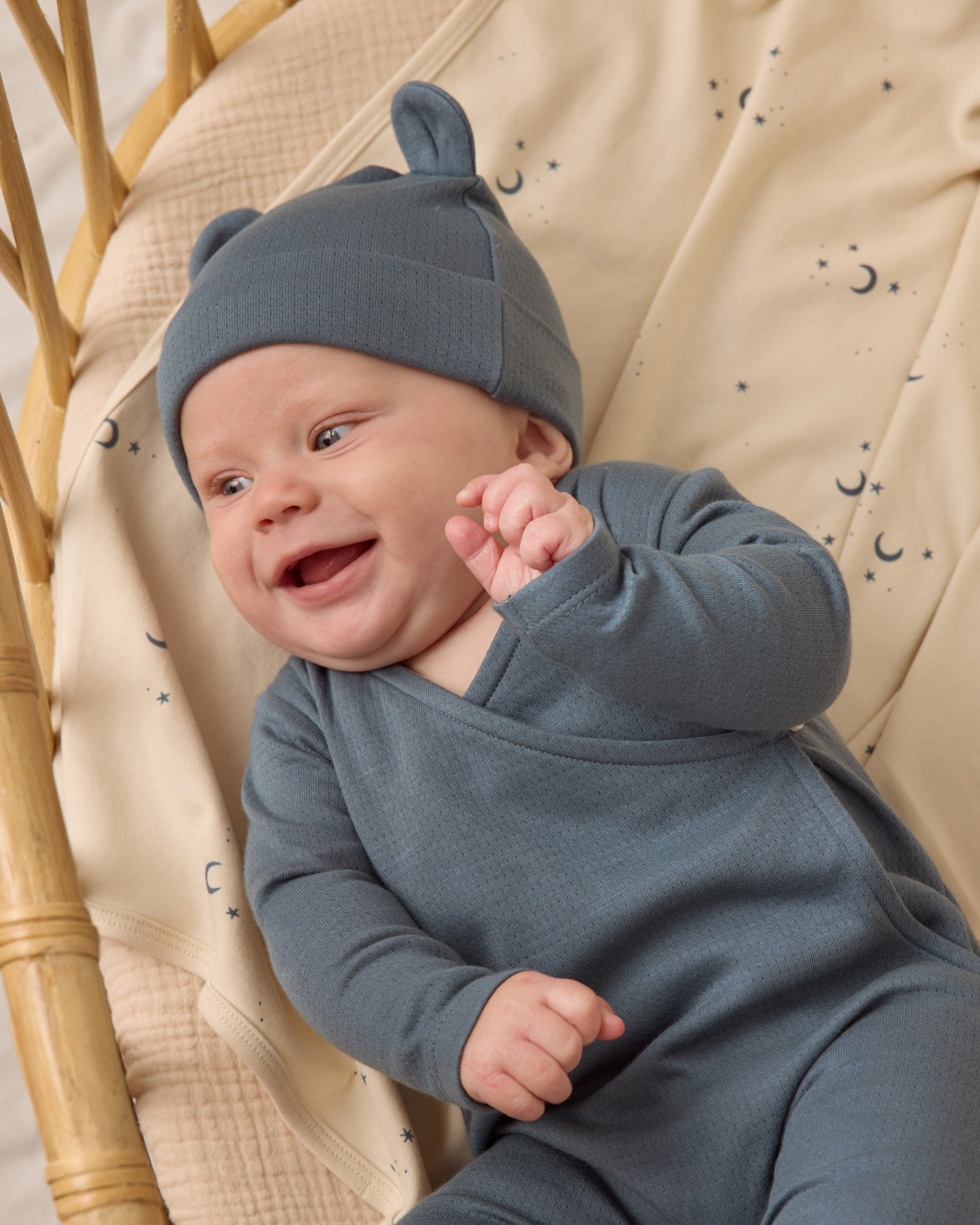 Quincy Mae Baby Bear Beanie - Ocean