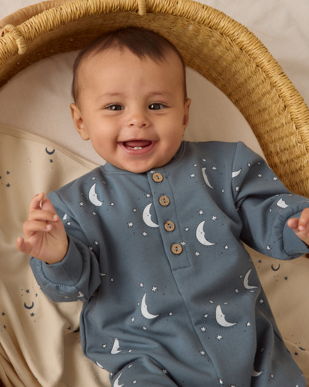 Quincy Mae Relaxed Fleece Jumpsuit - Silver Moons