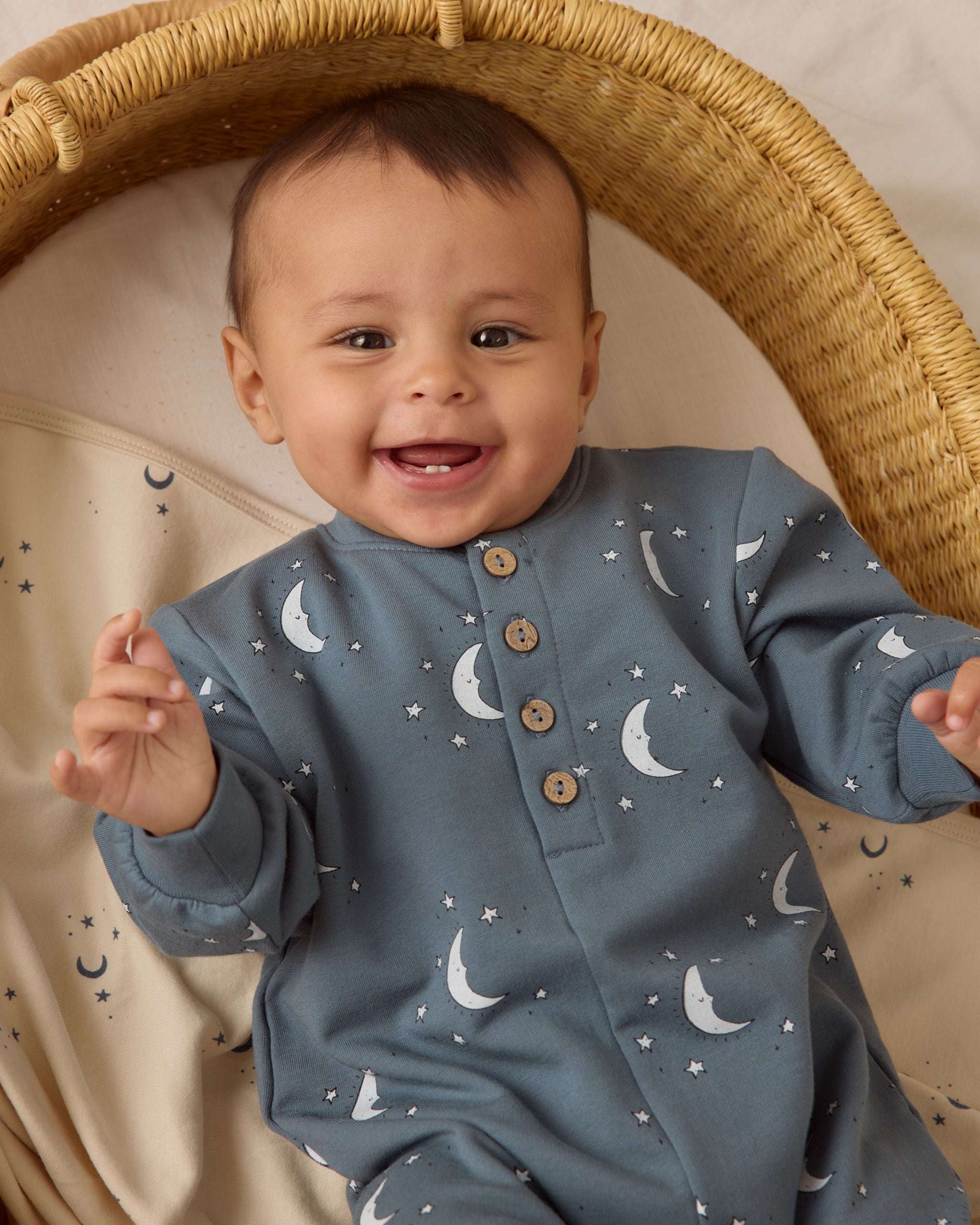 Quincy Mae Relaxed Fleece Jumpsuit - Silver Moons