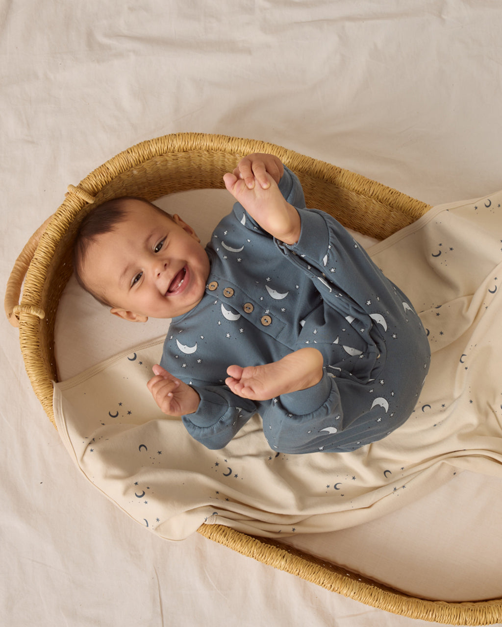 Quincy Mae Relaxed Fleece Jumpsuit - Silver Moons