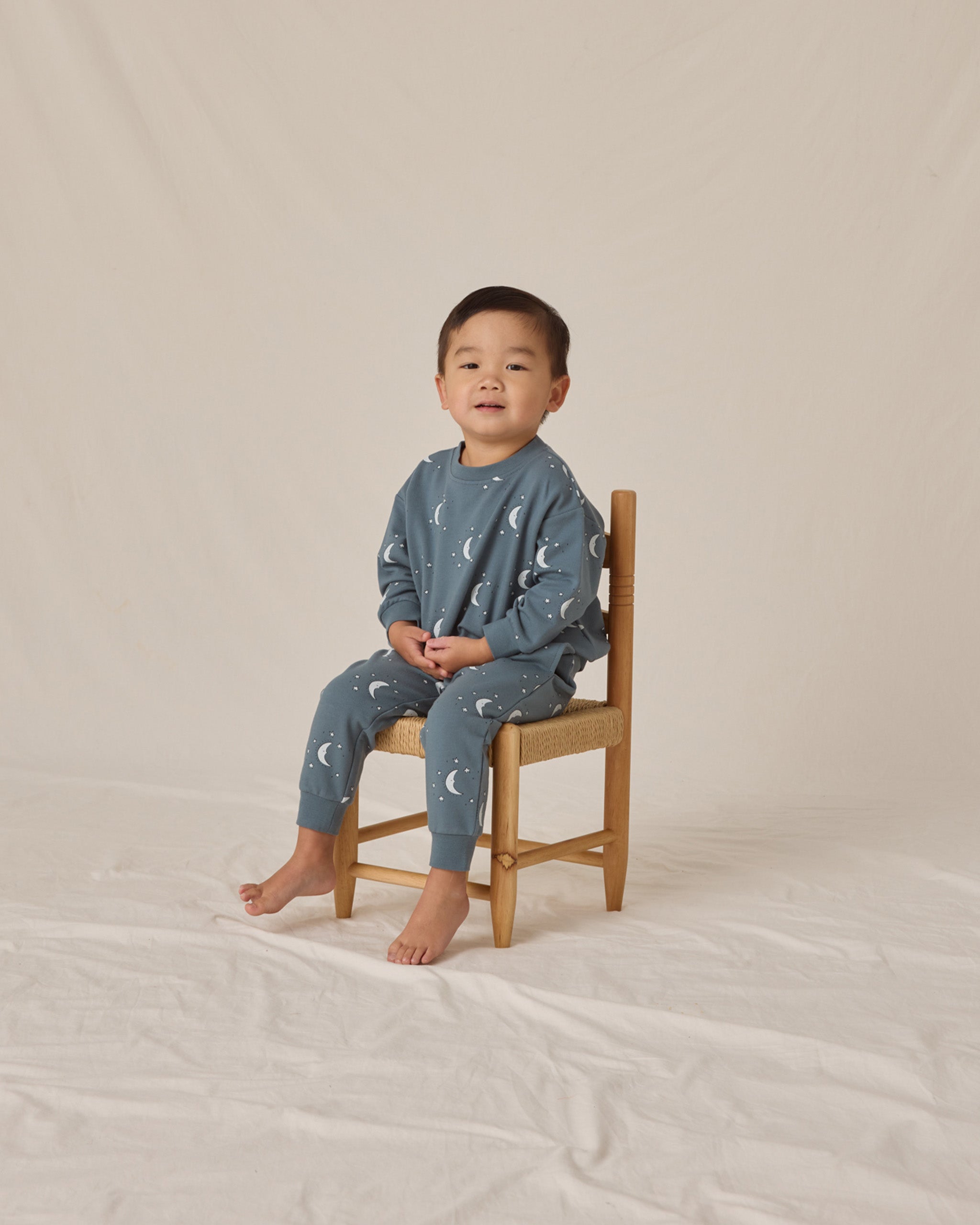 Quincy Mae Relaxed Fleece Sweatshirt - Silver Moons