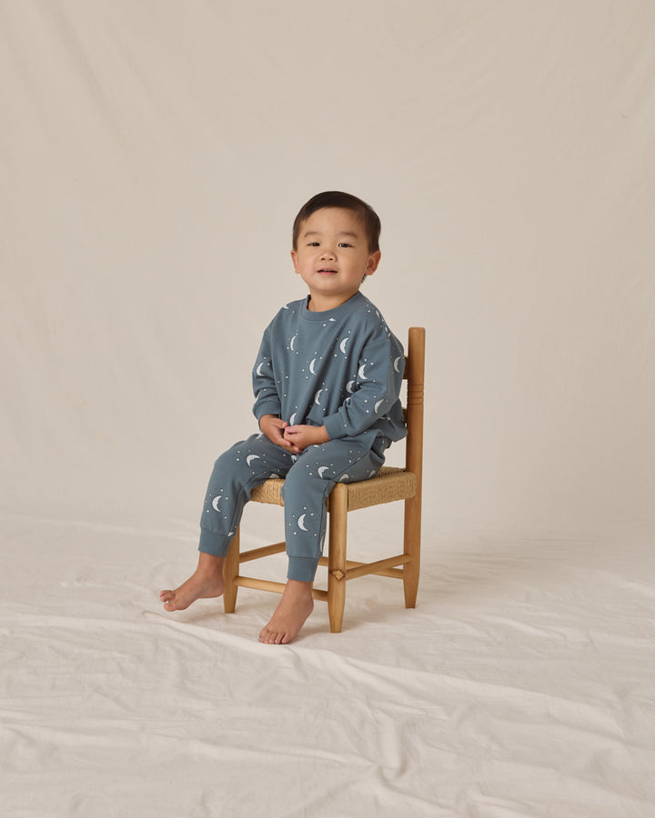 PRE-ORDER Quincy Mae Relaxed Fleece Sweatpant - Silver Moons