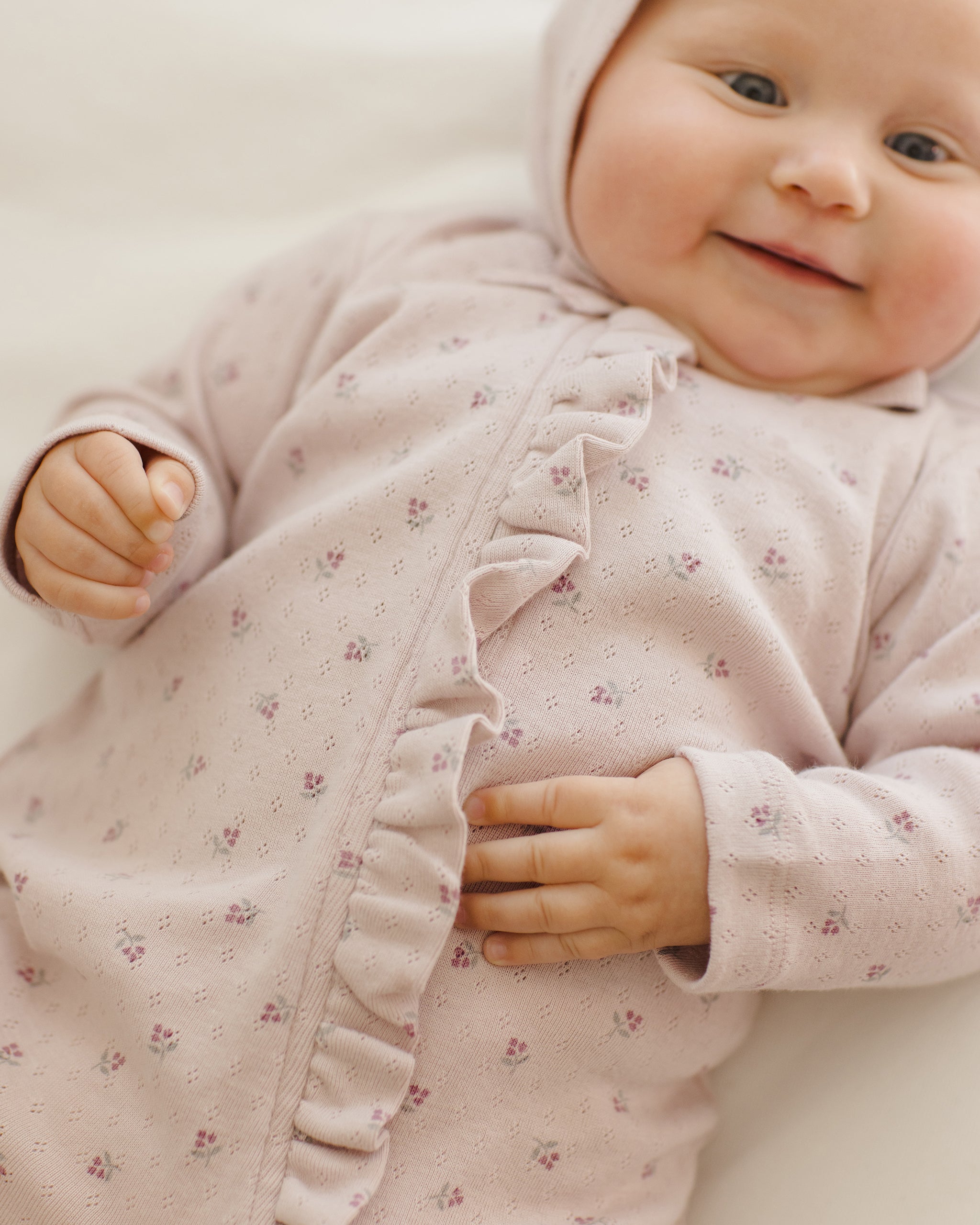 Quincy Mae Ruffle Jumpsuit - Lilac Ditsy