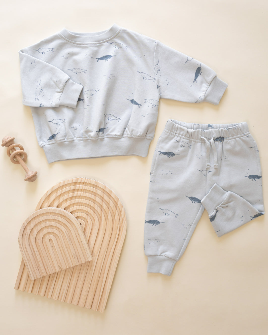 PRE-ORDER Quincy Mae Relaxed Fleece Sweatshirt - Narwhals