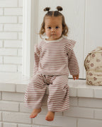 PRE-ORDER - Ruffle Cozy Set - Mulberry Stripe