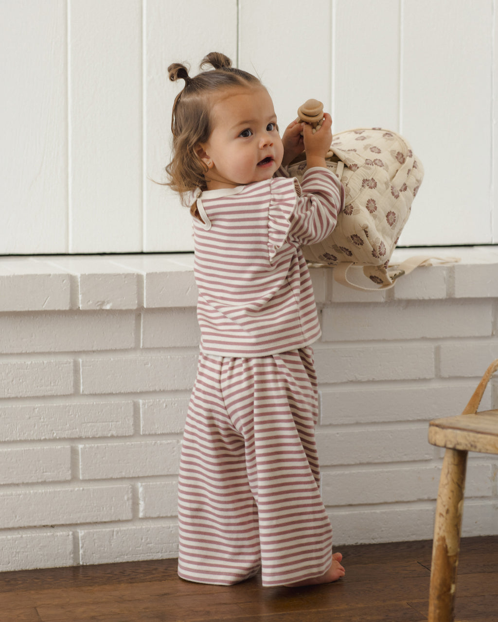PRE-ORDER - Ruffle Cozy Set - Mulberry Stripe
