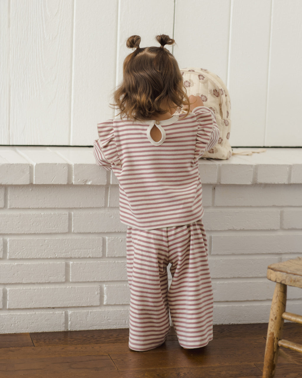 PRE-ORDER - Ruffle Cozy Set - Mulberry Stripe