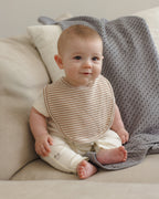 PRE-ORDER - Jersey Snap Bib 2Pk - Bunnies/Almond Stripe
