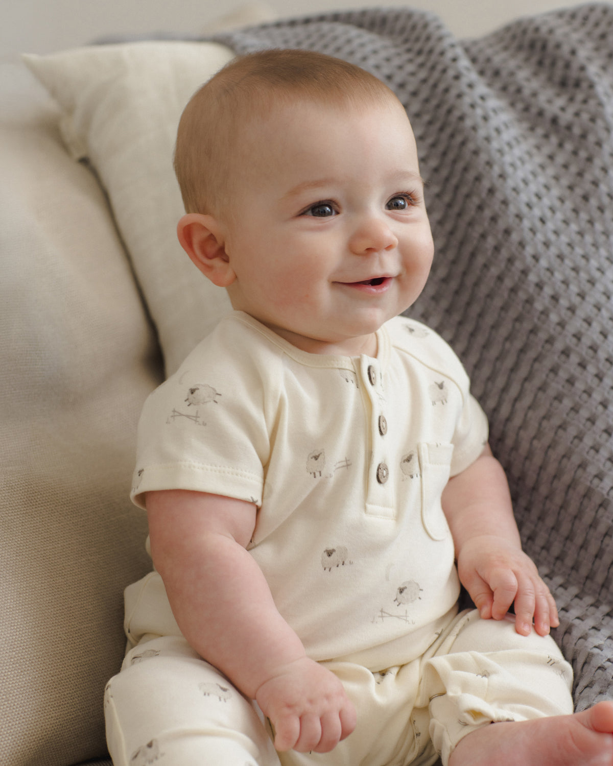 Side Snap Bodysuit + Pant Set - Sheep