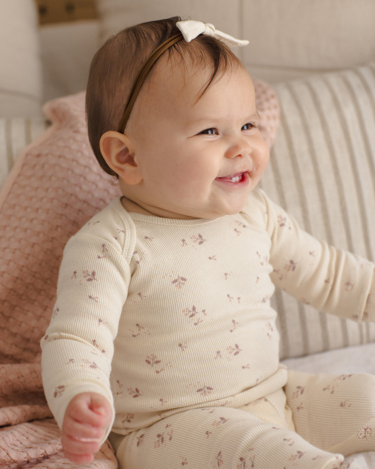 Ribbed Baby Jumpsuit - Fall Ditsy