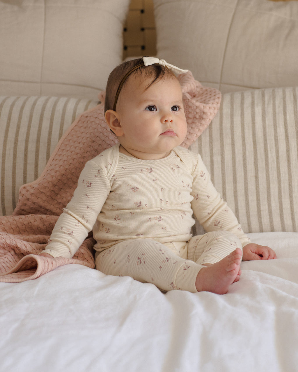 Ribbed Baby Jumpsuit - Fall Ditsy