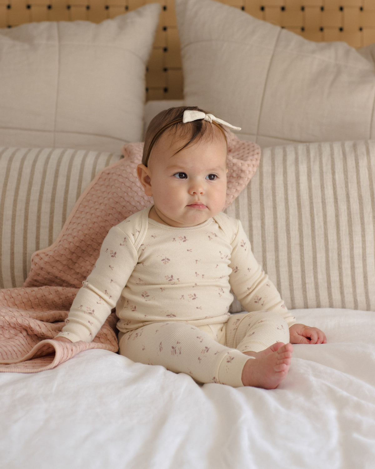 Ribbed Baby Jumpsuit - Fall Ditsy