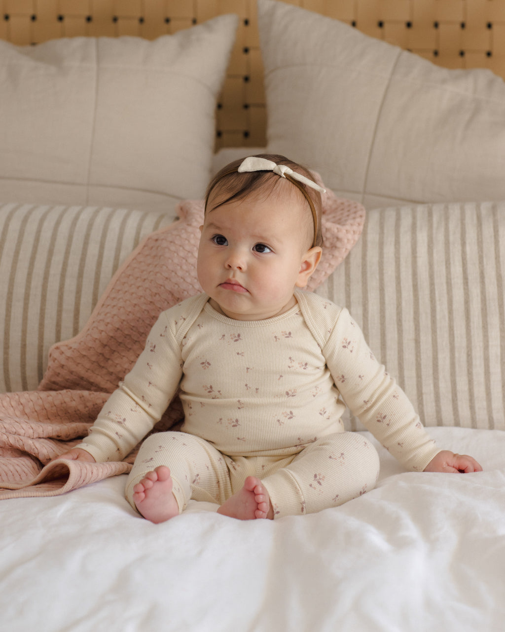 Ribbed Baby Jumpsuit - Fall Ditsy