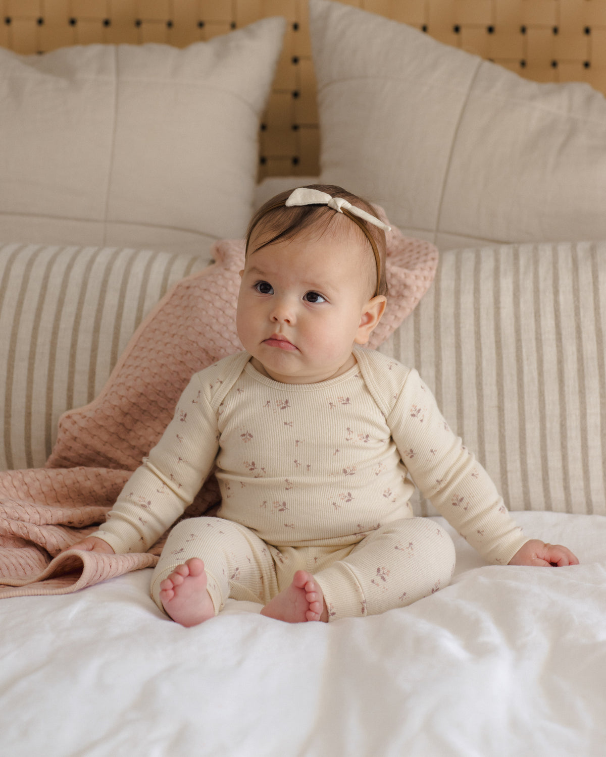 Ribbed Baby Jumpsuit - Fall Ditsy