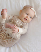 PRE-ORDER - Zip Long Sleeve Sleeper - Almond Stripe