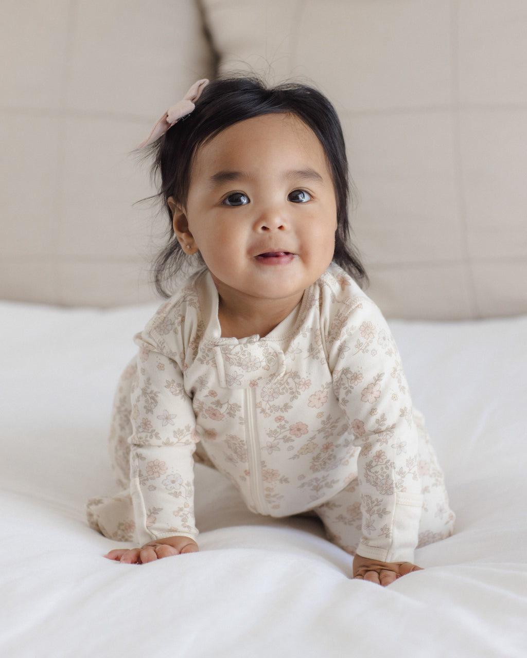 Zip Long Sleeve Sleeper Footie - Floral Vine