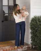 PRE-ORDER - Ruffle Collar Cardigan - Heathered Almond