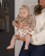 PRE-ORDER - Ruffle Collar Cardigan - Heathered Almond