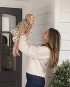 PRE-ORDER - Ruffle Collar Cardigan - Heathered Almond