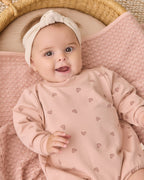 Crewneck Bubble Romper - Hearts