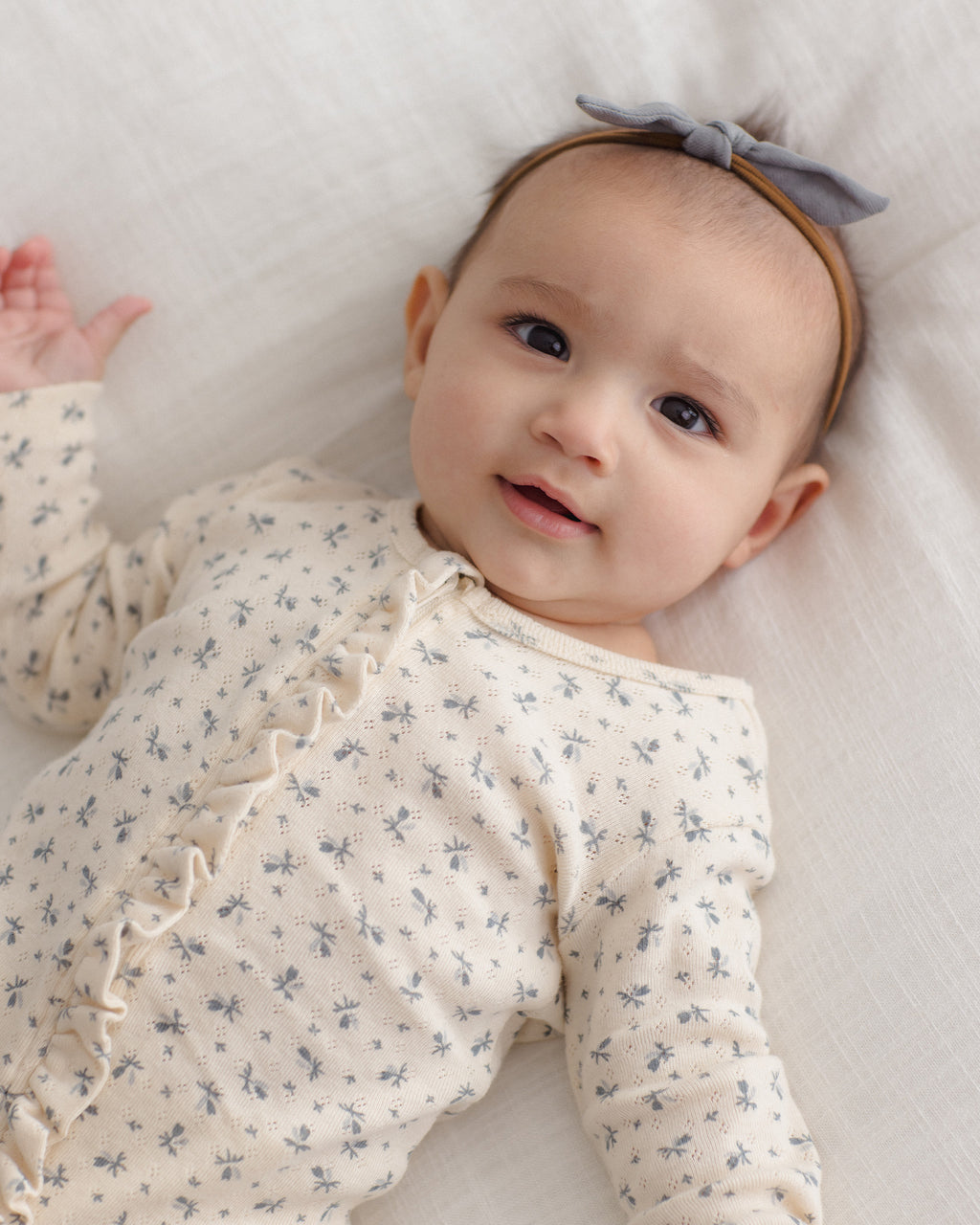 Ruffle Jumpsuit Blue Ditsy