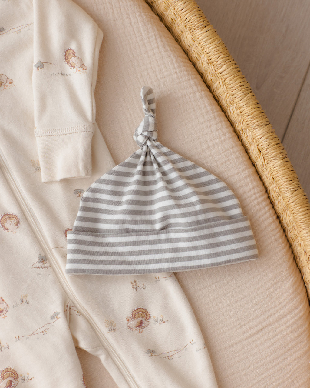 Knotted Baby Hat Laurel Stripe