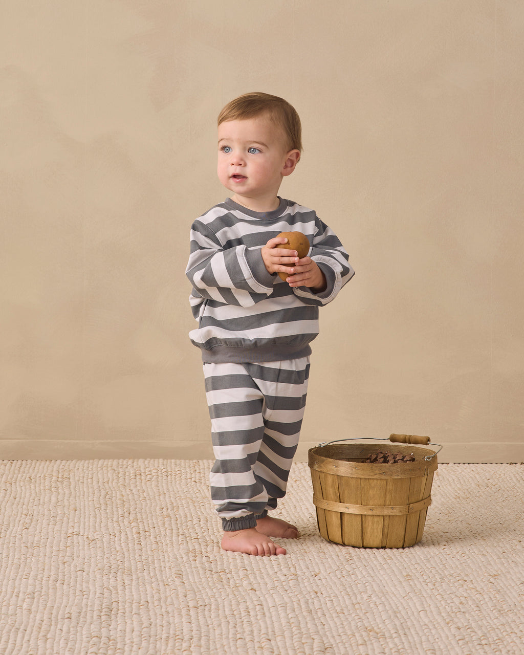 Oversized Crew Sweatshirt Midnight Stripe